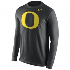 Oregon Ducks Nike Cotton Logo Long Sleeves T-Shirt Anthracite