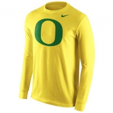 Oregon Ducks Nike Cotton Logo Long Sleeves T-Shirt Yellow