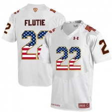 Boston College Eagles #22 Doug Flutie White Fenway Event Authentic Performance USA Flag College Football Jersey