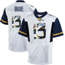 West Virginia Mountaineers #13 Andrew Buie White With Portrait Print College Football Jersey