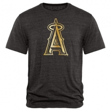 MLB Los Angeles Angels of Anaheim Fanatics Apparel Gold Collection Tri-Blend T-Shirt - Grey