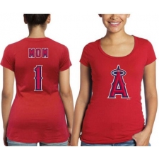 MLB Los Angeles Angels of Anaheim Majestic Threads Women's Mother's Day #1 Mom T-Shirt - Red