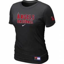 MLB Women's Los Angeles Angels of Anaheim Nike Practice T-Shirt - Black