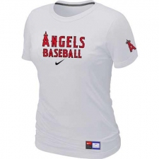 MLB Women's Los Angeles Angels of Anaheim Nike Practice T-Shirt - White