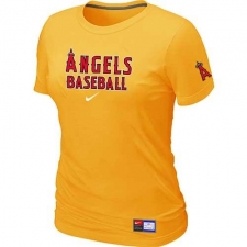MLB Women's Los Angeles Angels of Anaheim Nike Practice T-Shirt - Yellow