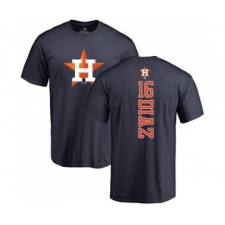 Baseball Houston Astros #16 Aledmys Diaz Navy Blue Backer T-Shirt