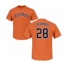 Baseball Houston Astros #28 Robinson Chirinos Orange Name & Number T-Shirt