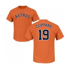 MLB Nike Houston Astros #19 Tyler Clippard Orange Name & Number T-Shirt