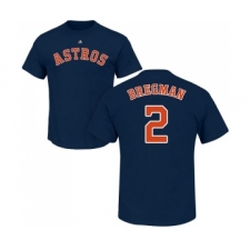 MLB Nike Houston Astros #2 Alex Bregman Navy Blue Name & Number T-Shirt