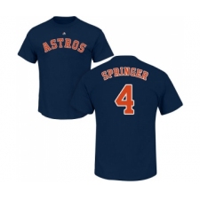 MLB Nike Houston Astros #4 George Springer Navy Blue Name & Number T-Shirt
