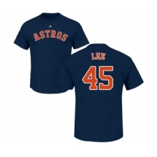 MLB Nike Houston Astros #45 Carlos Lee Navy Blue Name & Number T-Shirt