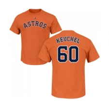 MLB Nike Houston Astros #60 Dallas Keuchel Orange Name & Number T-Shirt