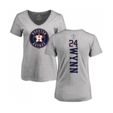 MLB Women's Nike Houston Astros #24 Jimmy Wynn Ash Backer T-Shirt