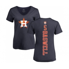 MLB Women's Nike Houston Astros #5 Jeff Bagwell Navy Blue Backer T-Shirt