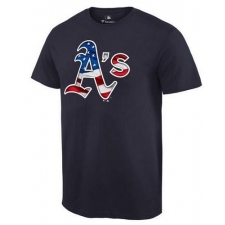 MLB Men's Oakland Athletics Navy Banner Wave T-Shirt