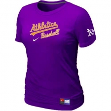 MLB Women's Oakland Athletics Nike Practice T-Shirt - Purple