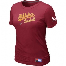 MLB Women's Oakland Athletics Nike Practice T-Shirt - Red