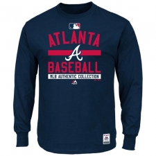MLB Atlanta Braves Majestic Men's Authentic Collection Team Property Long Sleeve T-Shirt - Navy