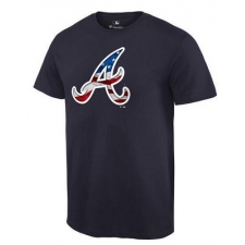 MLB Men's Atlanta Braves Navy Banner Wave T-Shirt