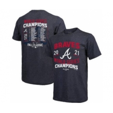 Men's Atlanta Braves 2021 Threads Navy World Series Champions Dream Team Roster Tri-Blend T-Shirt
