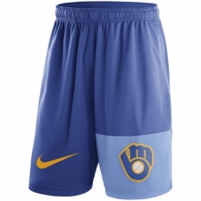 MLB Men's Milwaukee Brewers Nike Royal Cooperstown Collection Dry Fly Shorts