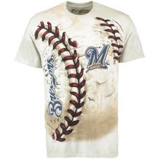 MLB Milwaukee Brewers Hardball Tie-Dye T-Shirt - Cream