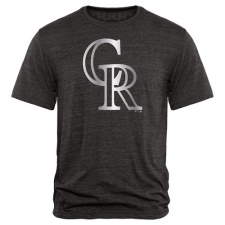 MLB Colorado Rockies Fanatics Apparel Platinum Collection Tri-Blend T-Shirt - Grey