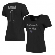 MLB Colorado Rockies Women's 2017 Mother's Day #1 Mom Plus Size T-Shirt - Black