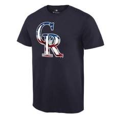 MLB Men's Colorado Rockies Navy Banner Wave T-Shirt