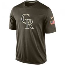 MLB Men's Colorado Rockies Nike Olive Salute To Service KO Performance T-Shirt