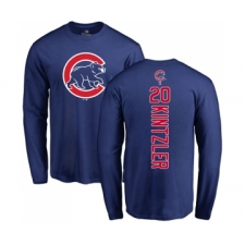 Baseball Chicago Cubs #20 Brandon Kintzler Royal Blue Backer Long Sleeve T-Shirt
