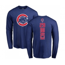 Baseball Chicago Cubs #29 Brad Brach Royal Blue Backer Long Sleeve T-Shirt