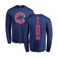 Baseball Chicago Cubs #3 Daniel Descalso Royal Blue Backer Long Sleeve T-Shirt