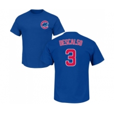 Baseball Chicago Cubs #3 Daniel Descalso Royal Blue Name & Number T-Shirt