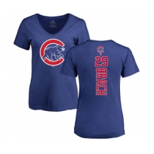 Baseball Women's Chicago Cubs #29 Brad Brach Royal Blue Backer T-Shirt