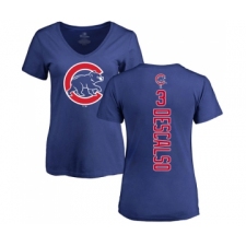 Baseball Women's Chicago Cubs #3 Daniel Descalso Royal Blue Backer T-Shirt