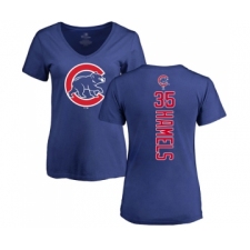 Baseball Women's Chicago Cubs #35 Cole Hamels Royal Blue Backer T-Shirt