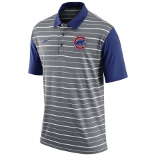 MLB Men's Chicago Cubs Nike Gray Dri-FIT Stripe Polo
