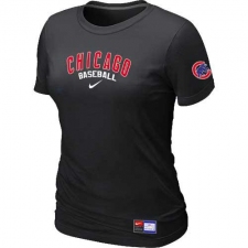 MLB Women's Chicago Cubs Nike Practice T-Shirt - Black