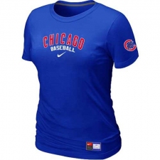 MLB Women's Chicago Cubs Nike Practice T-Shirt - Blue