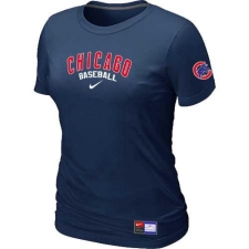 MLB Women's Chicago Cubs Nike Practice T-Shirt - Navy
