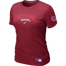 MLB Women's Chicago Cubs Nike Practice T-Shirt - Red