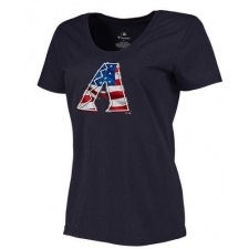 MLB Women's Arizona Diamondbacks Navy Banner Wave Slim Fit T-Shirt