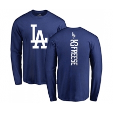 Baseball Los Angeles Dodgers #25 David Freese Royal Blue Backer Long Sleeve T-Shirt