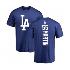 Baseball Los Angeles Dodgers #55 Russell Martin Royal Blue Backer T-Shirt