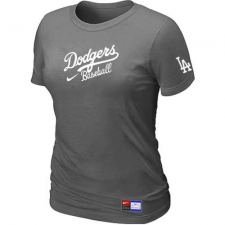 MLB Women's Los Angeles Dodgers Nike Practice T-Shirt - Dark Grey