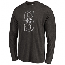 MLB Seattle Mariners Platinum Collection Long Sleeve Tri-Blend T-Shirt - Grey