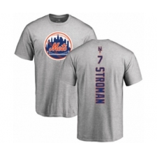 Baseball New York Mets #7 Marcus Stroman Ash Backer T-Shirt