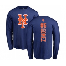 Baseball New York Mets #85 Carlos Gomez Royal Blue Backer Long Sleeve T-Shirt