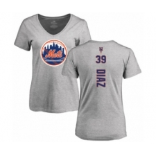 Baseball Women's New York Mets #39 Edwin Diaz Ash Backer T-Shirt